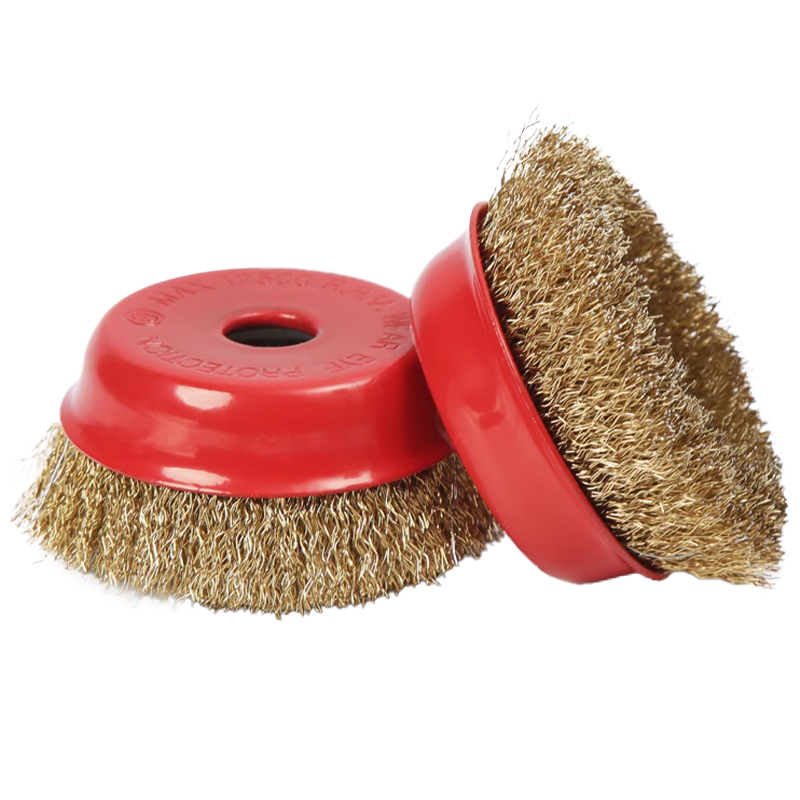 Hot-selling 125*16 Wire Brush Polishing Tool Large-area Rust Removal and Polishing Bowl-type Copper-plated Wire Wheel Brush