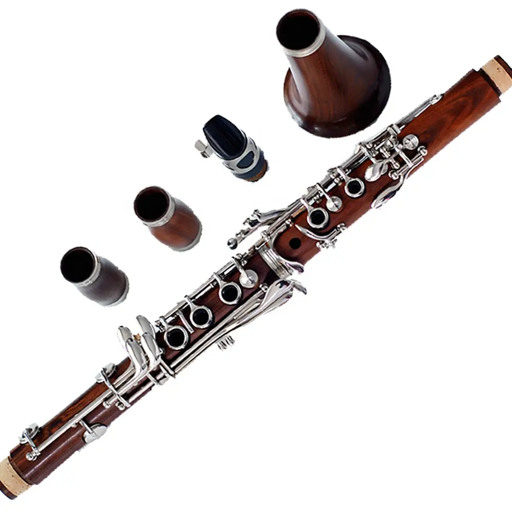 New product rosewood pipe body clarinet bb-tone nickel plated 17 keys made in China