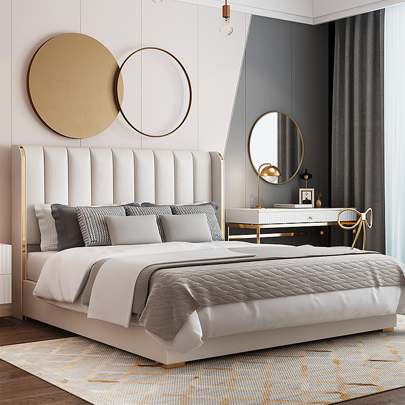 White Chinese Furniture Hong Style Master Bedroom Internet Celebrity Wedding Solid Wood Double Bed