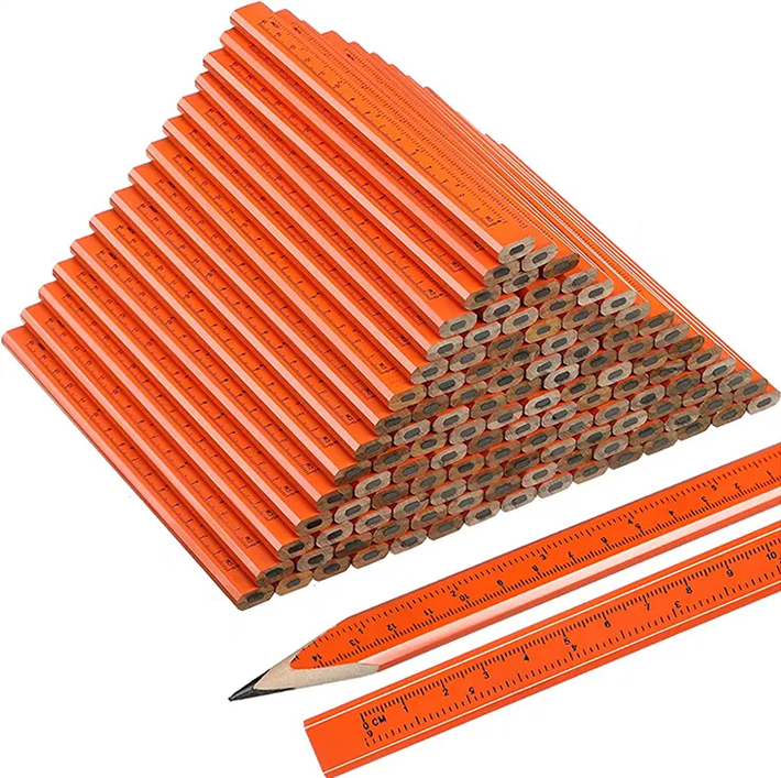 Factory Wholesale Custom Cheap Orange Natural Wood Standard Black Hb/2b Pencil For Carpenter
