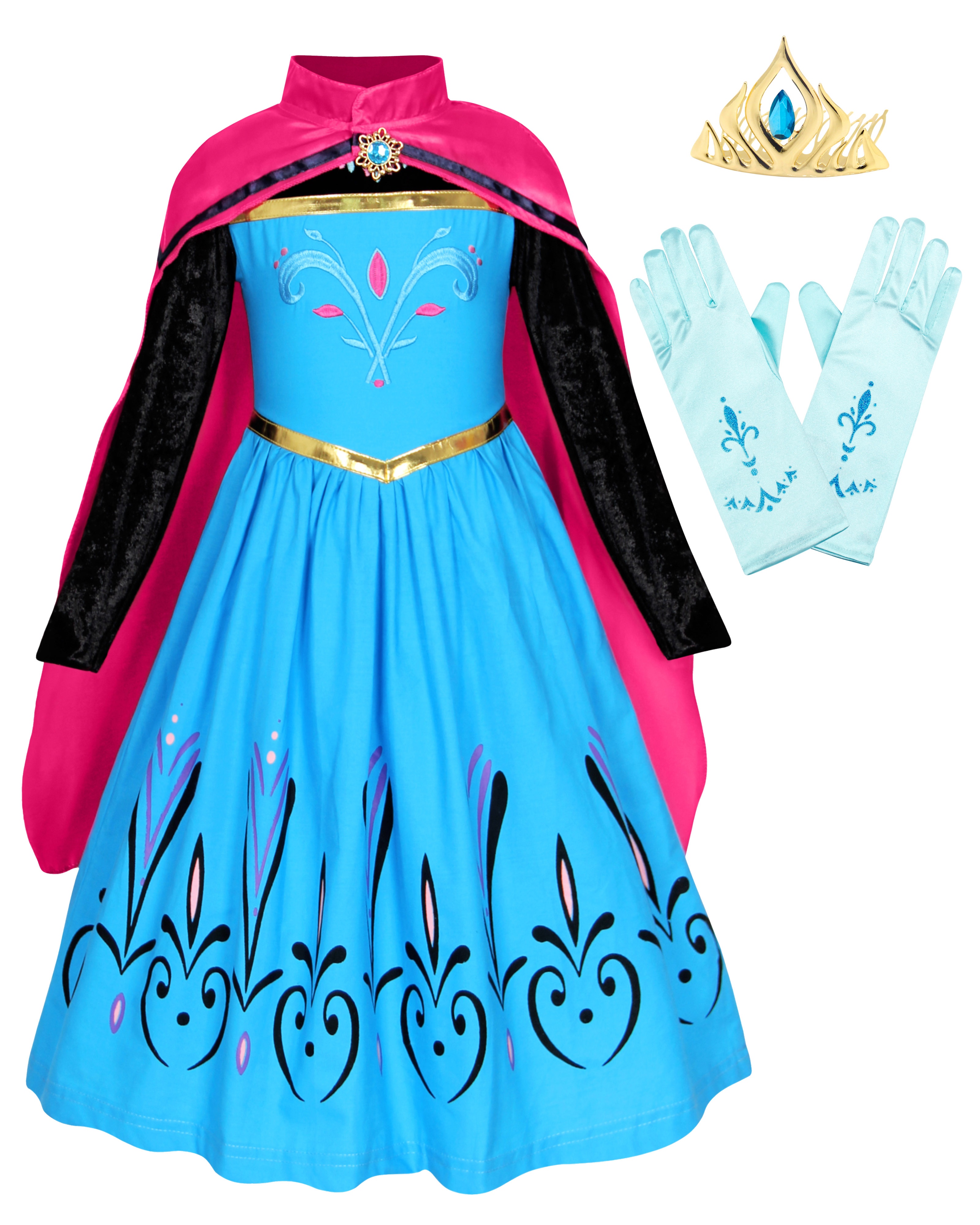 Hot Sell Princess Anna Elsa Costume Fancy Party Cosplay Role Play Dress