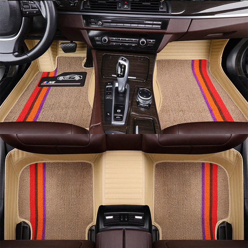 Custom Luxury Two Layer Sewing Leather Car Foot Pad Dedicated Protect Car Floor Mats