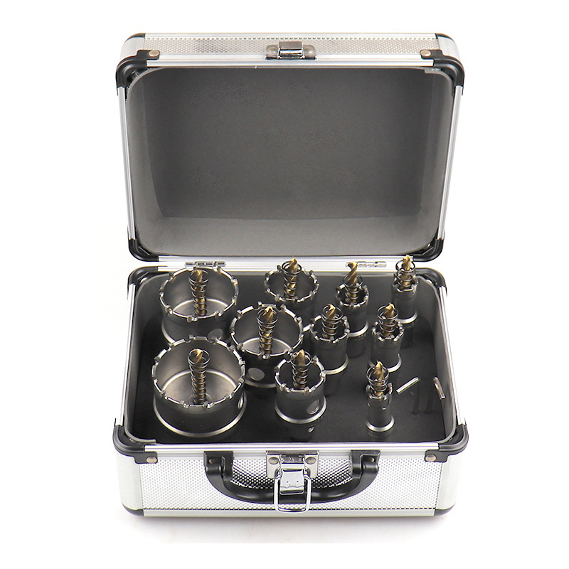 GuHua Tungsten Carbide Hole Cutter Drill Bit Sheet Metal Cutting TCT Hole Saw Set for Stainless Steel