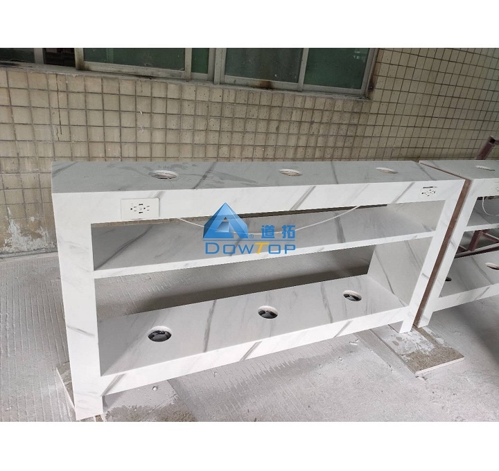 Upscale modern design solid surface beauty salon desk single nail table