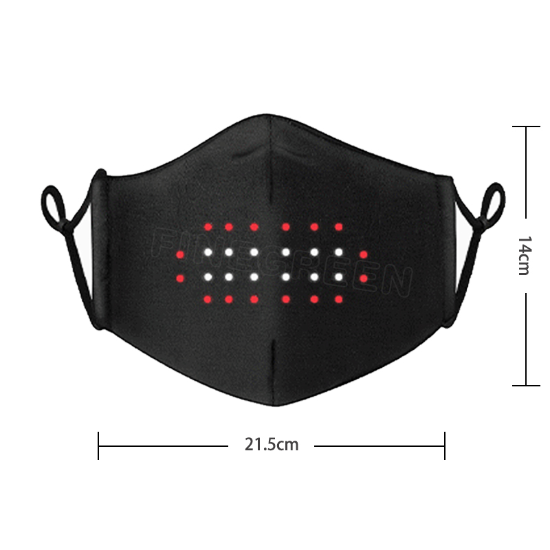 Halloween Christmas Party Face masks Voice Activated Led Light Up Mask Blinking changing pictures according voice