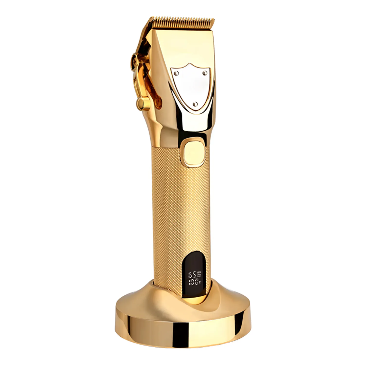 Professional Rechargeable 0mm Zero Gapped USB Cordless Gold Metal Hair Clipper