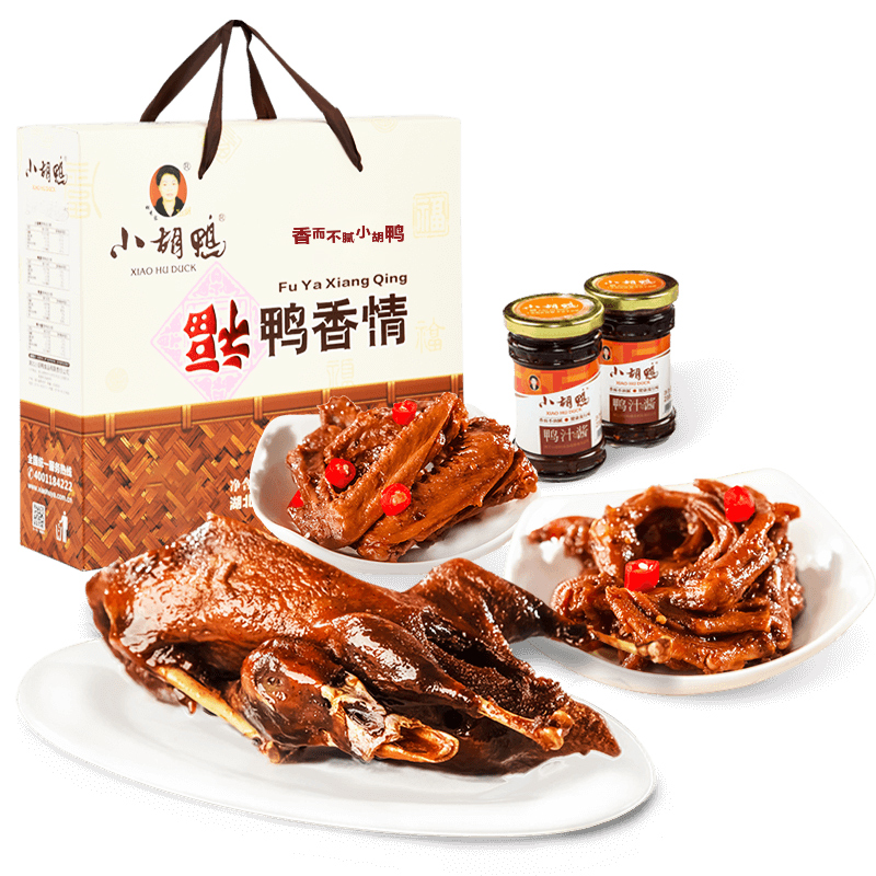 Xiao Hu-Duck 1040 г * подарочный набор для закусок (4 вида комбинации деликатеса + элегантная упаковка)