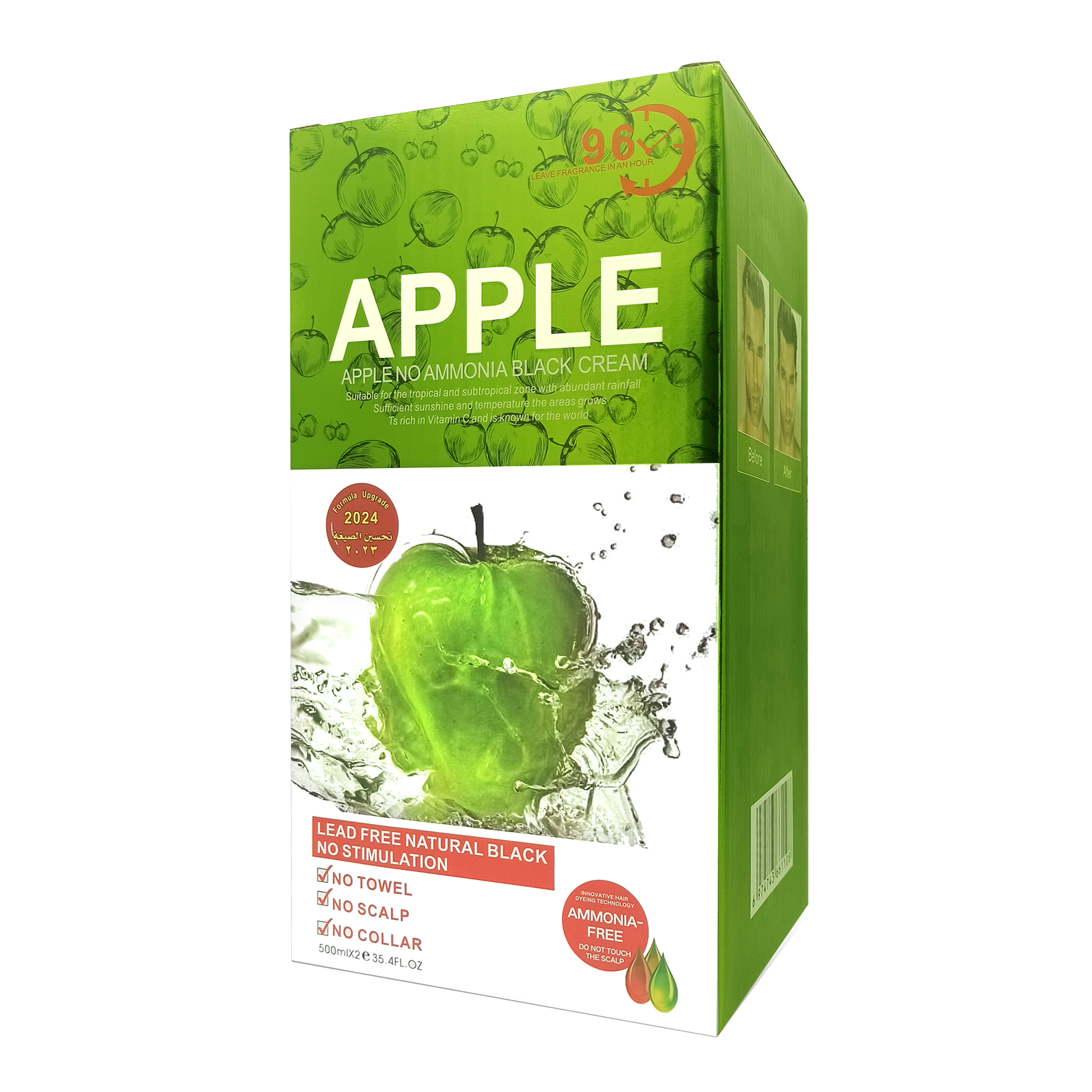 In Stock Wholesale Fast and Healthy Dyeing 20 Minutes Non-stick Scalp Fruit Fragrance 96 Hours Apple Black Hair Dye Cream