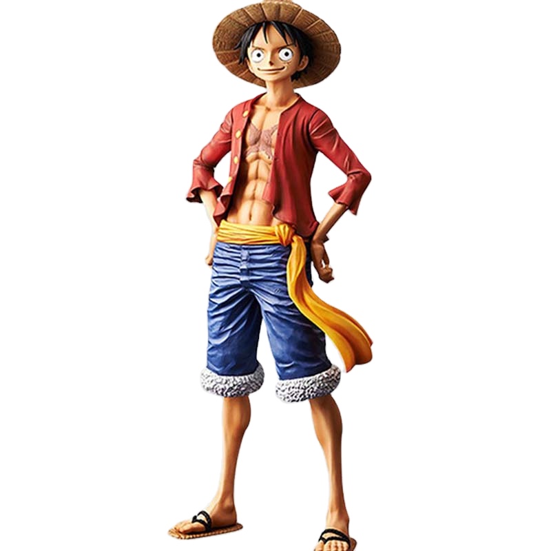 One Pieces hand straw hat smiling face Luffy doll action figure