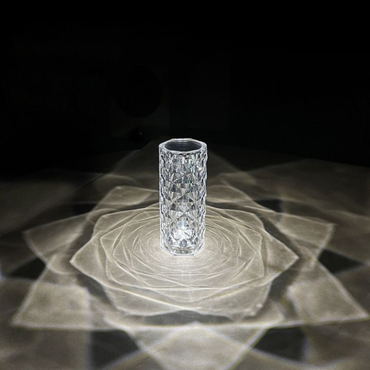 Rose shadow LED table lamp USB charging touch control crystal table lamp decoration atmosphere LED night light (RGB dimming)