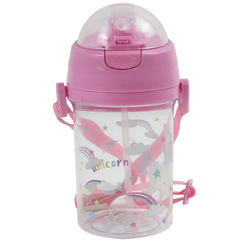 Cute 400Ml Children Water Bottle Portable Bpa Free Plastic School Kids Water Bottle With Strap