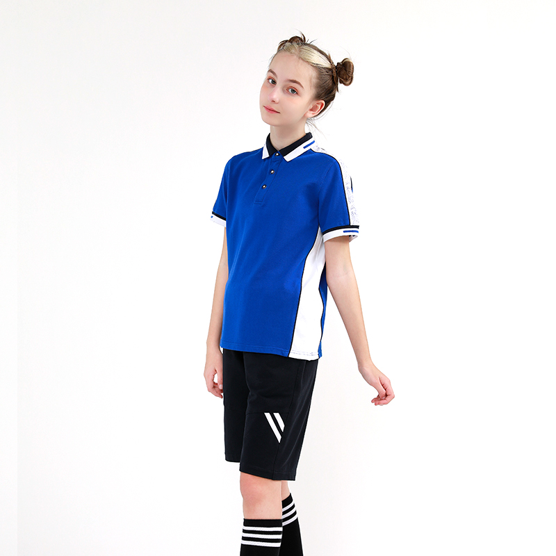 Summer two tone Boys Girls sportswear style short sleeve sets school uniforms for middle primary school students