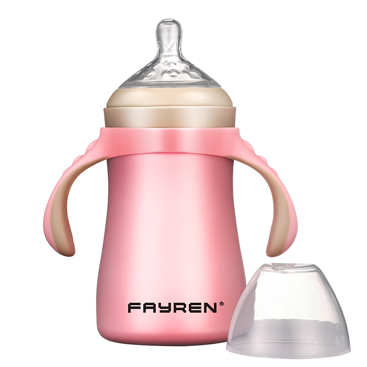 Fayren 316 из нержавеющей стали BPA бесплатно вакуумная Изолированная широкая шея Детская Бутылочка для молока с ручкой