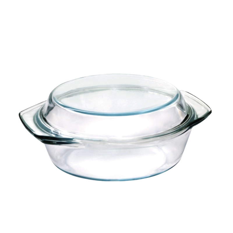 Glass casserole dish set with lid transparent glass casserole set for soup heat resistant glass baking pot