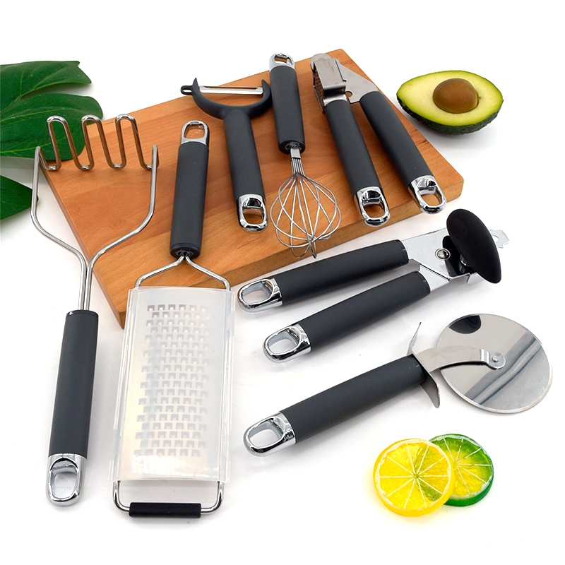 New Kitchen Utensils Cooking Gadgets Kitchenware Peeler Can Opener Potato Masher Garlic Press Pizza Cutter