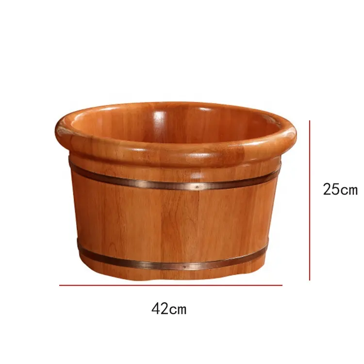 high quality household durable 42cm wooden foot soaking tub