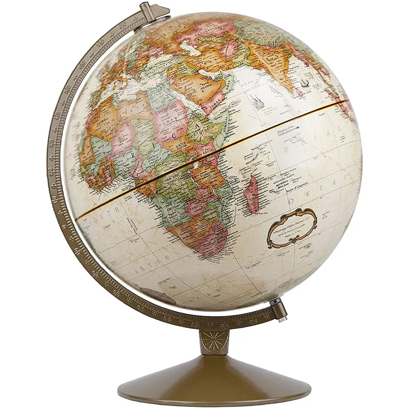 Desktop Automatic rotating Anti Gravity levitating Globe Metal Globe map of The World Tellurion Golden and White