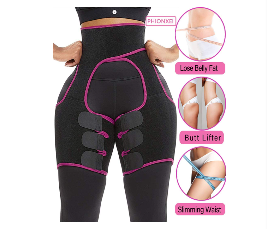 3-in-1 Thigh Butt Lifter Slimming Body Shaper sweat band Waist Trainer leggings for Women