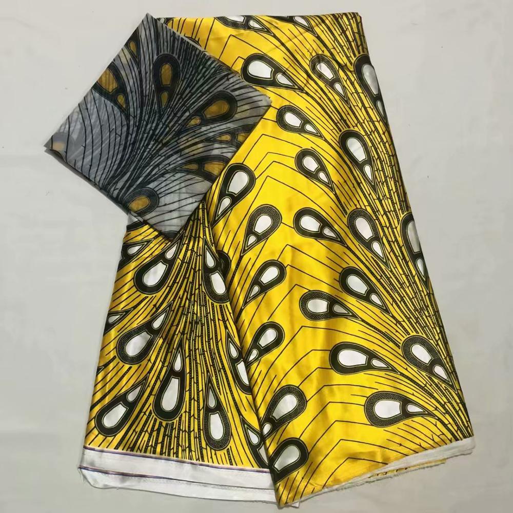 H & D Cheap wholesale african style printed silk fabric silk fabric for clothing with 4+2 yards