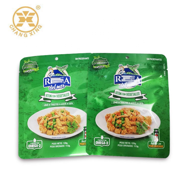 Sea Food Plastic Bags 121-135C Custom Retort Pouch Canned Sea Food Packaging Pouch Canned Mushroom Canned Fish Reort Pouches