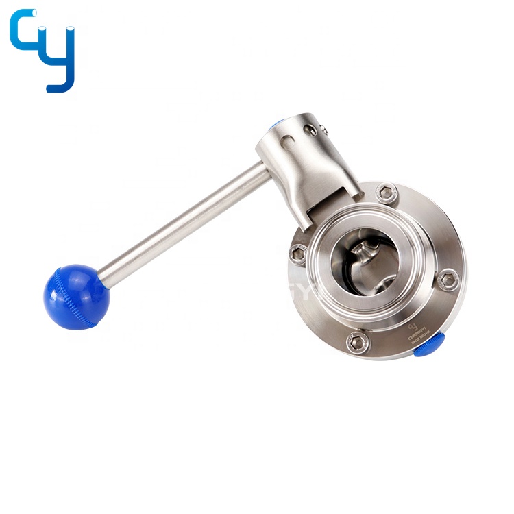 Sanitary SS316L stainless steel manual clamped butterfly valve DN25