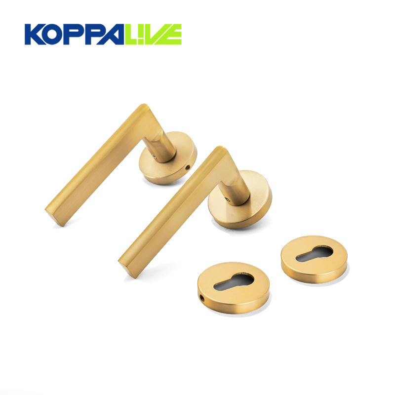 KOPPALIVE Hot Sale Brass Door Lock Set Interior Gold Lever Door Handle With Mortise Lock Cylinder