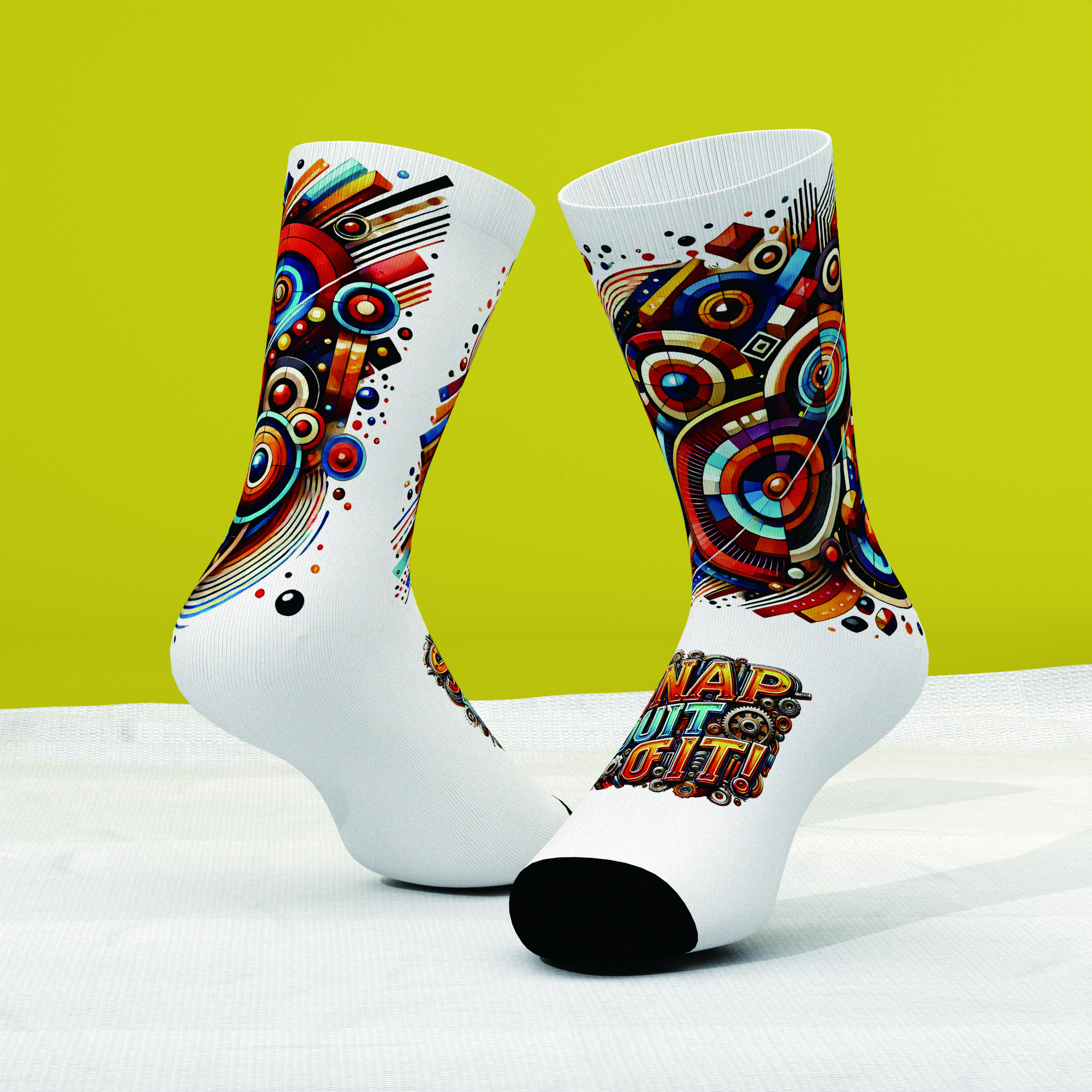 Athletic Colorful Fashionable Trendy Creative Cool and Vibrant Unique Design 3D Printed Pattern Comfortable and Durable Socks