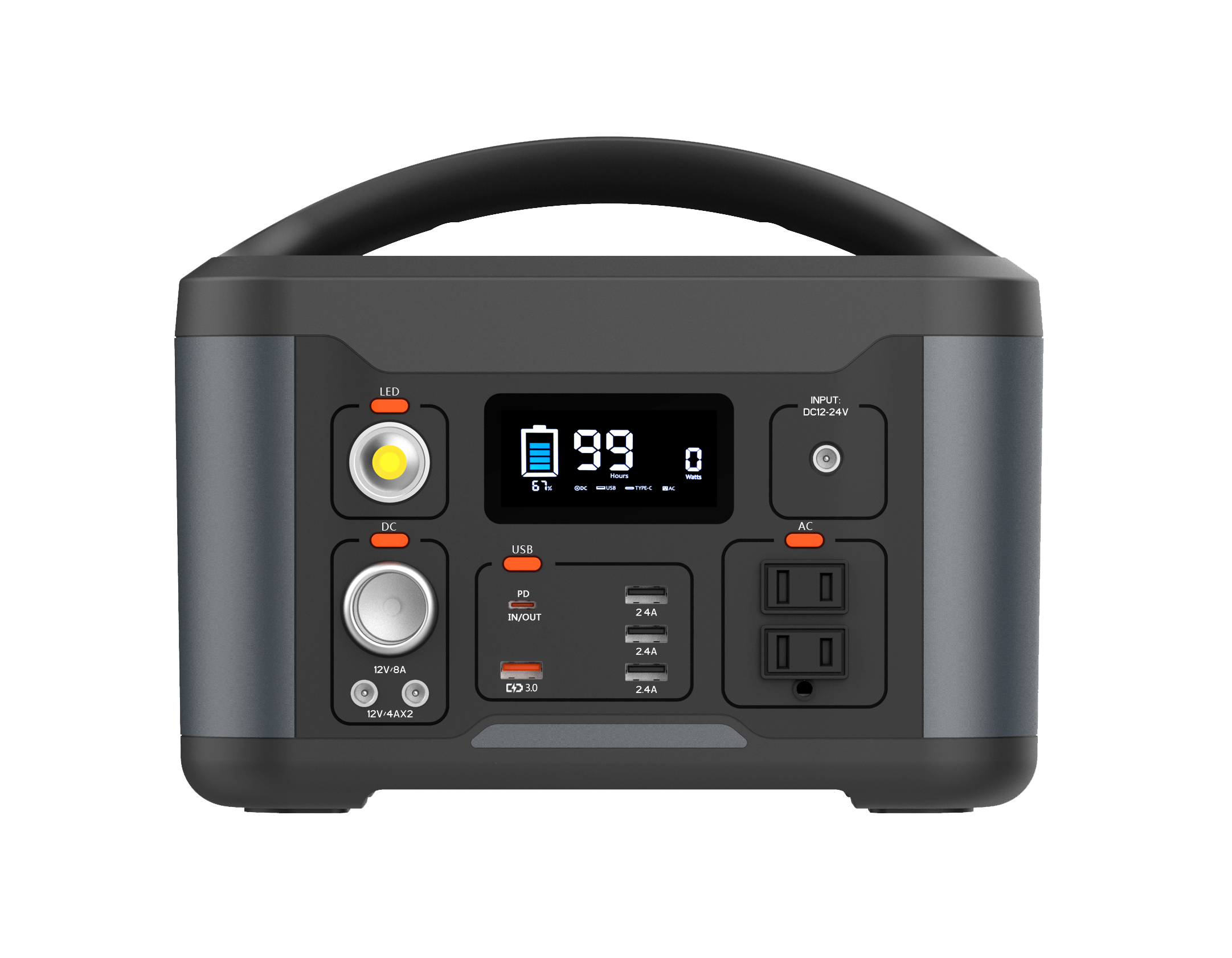 CARKU большая емкость переменного тока 220V 110V 500W Портативная Электростанция USB DC 5V 12V постоянное напряжение банк литиевая батарея солнечный генератор