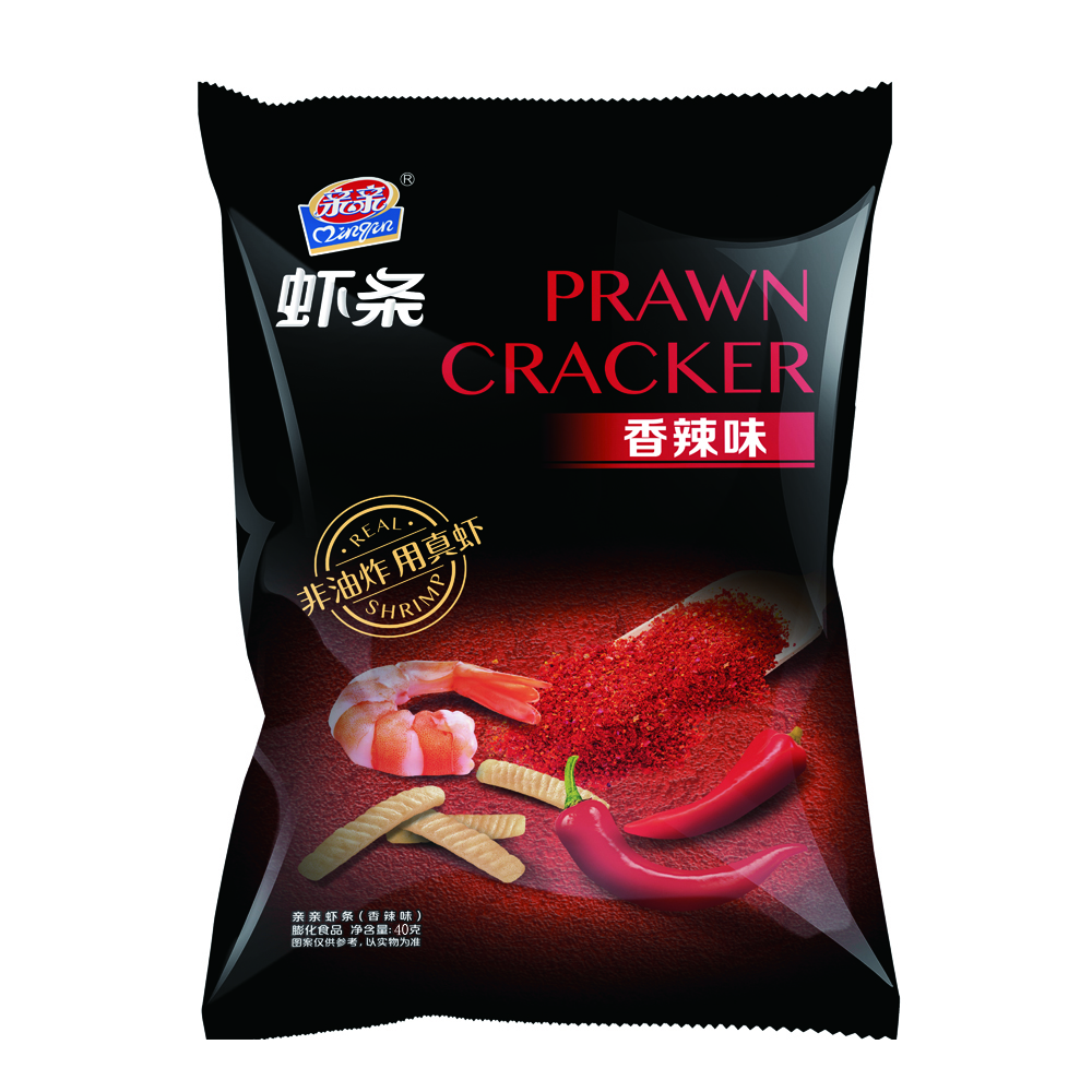 Qinqin крекер-палочка 40 г, острый вкус, не жареная здоровая еда, пышные морепродукты, закуски от производителя OEM, оптовая продажа