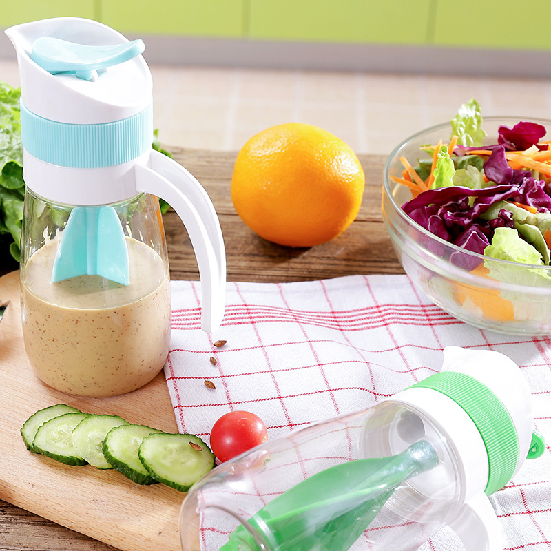 Dressing shaker/ New Design Manual Plastic Dressing Shaker Jar And Hand Salad Blender/ Dishwasher Safe