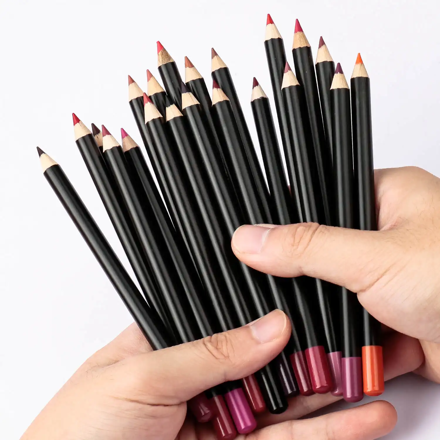 21 colors custom logo lip liner pencil wholesale waterproof nude lip pencil private label