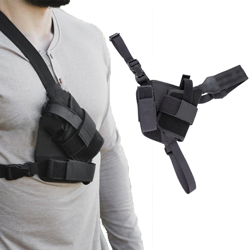 Outdoor Multi Pocket Conceal Bag Triangle Tactical Chest Bag Vest Camping Hunting Accessories Men Left Hand Quick Draw Holster