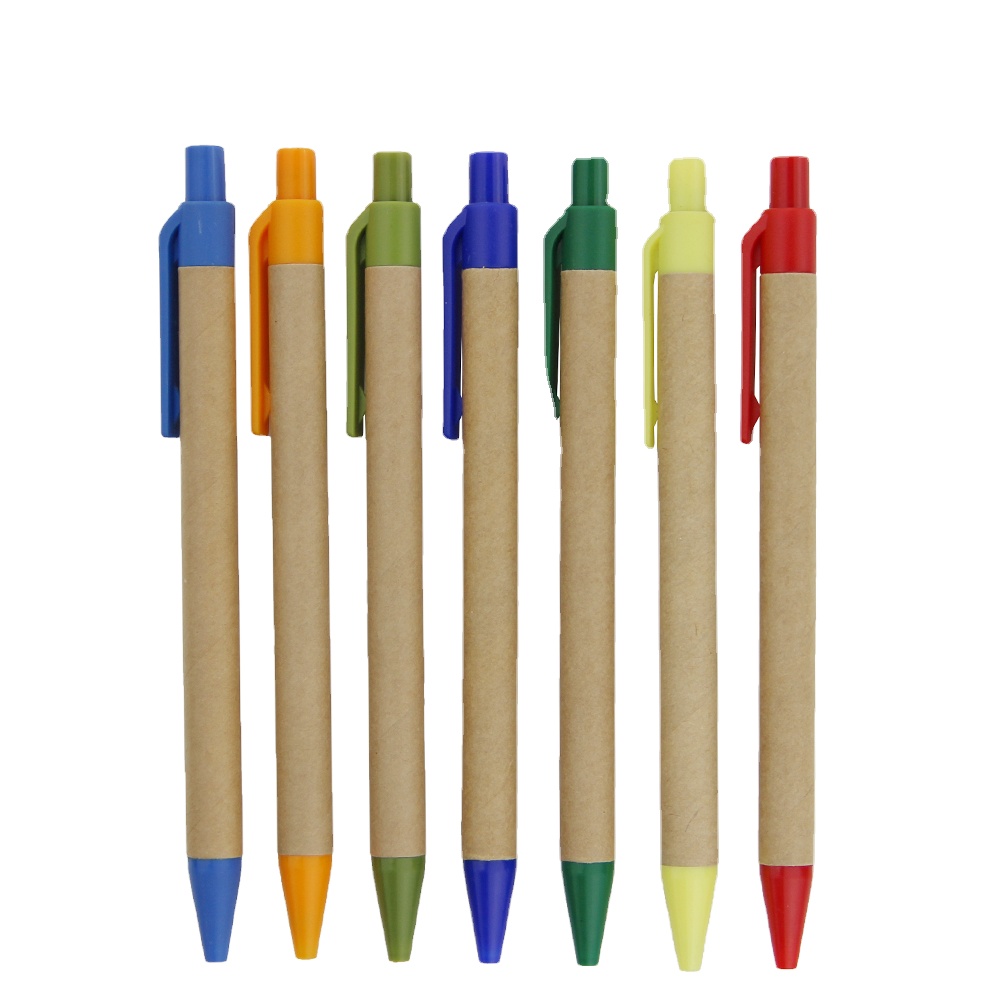Custom Recyclable Kraft paper pen gift ballpen extremely cheap eco cardboard pen for Promotion