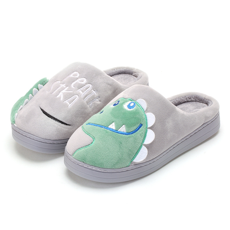 daddy mommy and me autumn and winter dinosaur cotton slippers men and women children cartoon home baby cotton warm
