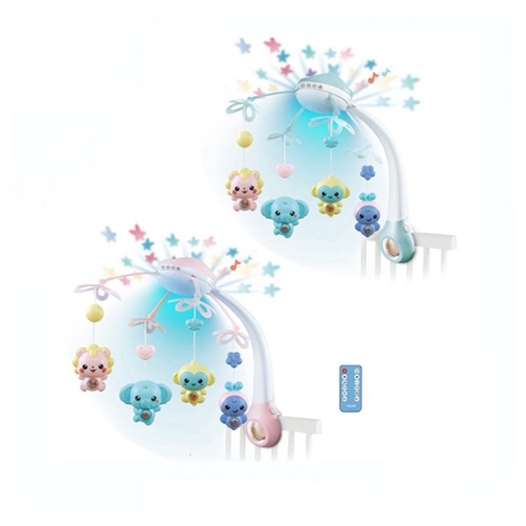 Hot sell baby remote revolving music projection control bed bell baby music crib bell rotating bed bell rattles