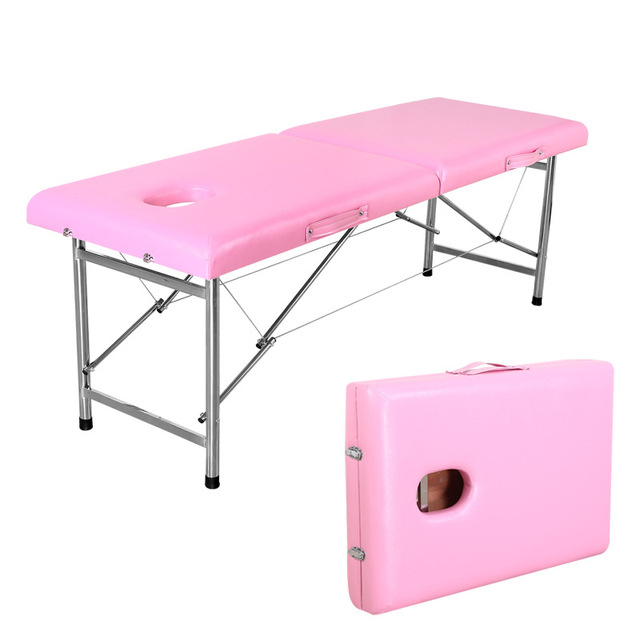 Pink portable folding foldable spa massage therapy bed tables   beds cheap equipment for sale