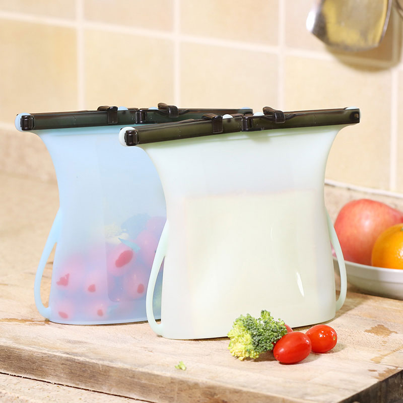 1000 Ml High Quality Reusable Private Label Bpa Free Silicon Food Storage Bags