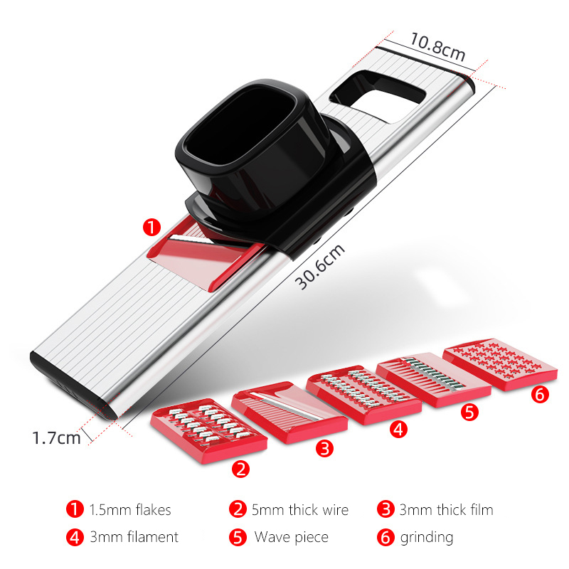 5 in 1 Kitchenware Premium Aluminum alloy Multifunction Grater Cheese Grater Vegetable Chopper