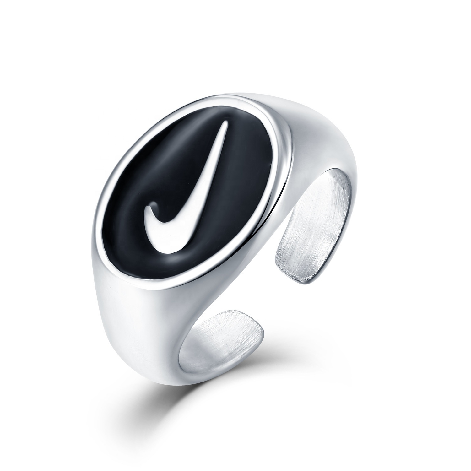 Серебряное кольцо для пары Золотое кольцо из нержавеющей стали Swoosh кольца на палец ювелирные изделия