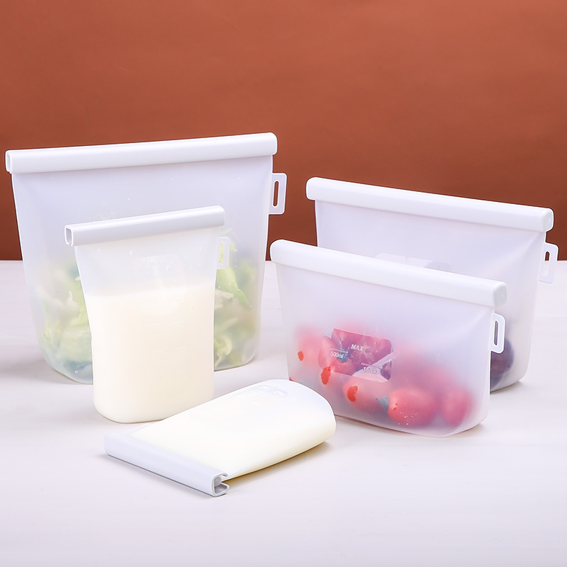 Wholesale Bpa Free Leakproof Fresh Ziplock Reusable Breast Milk Bag Preservation Packaging Silicone Food Storage Bags