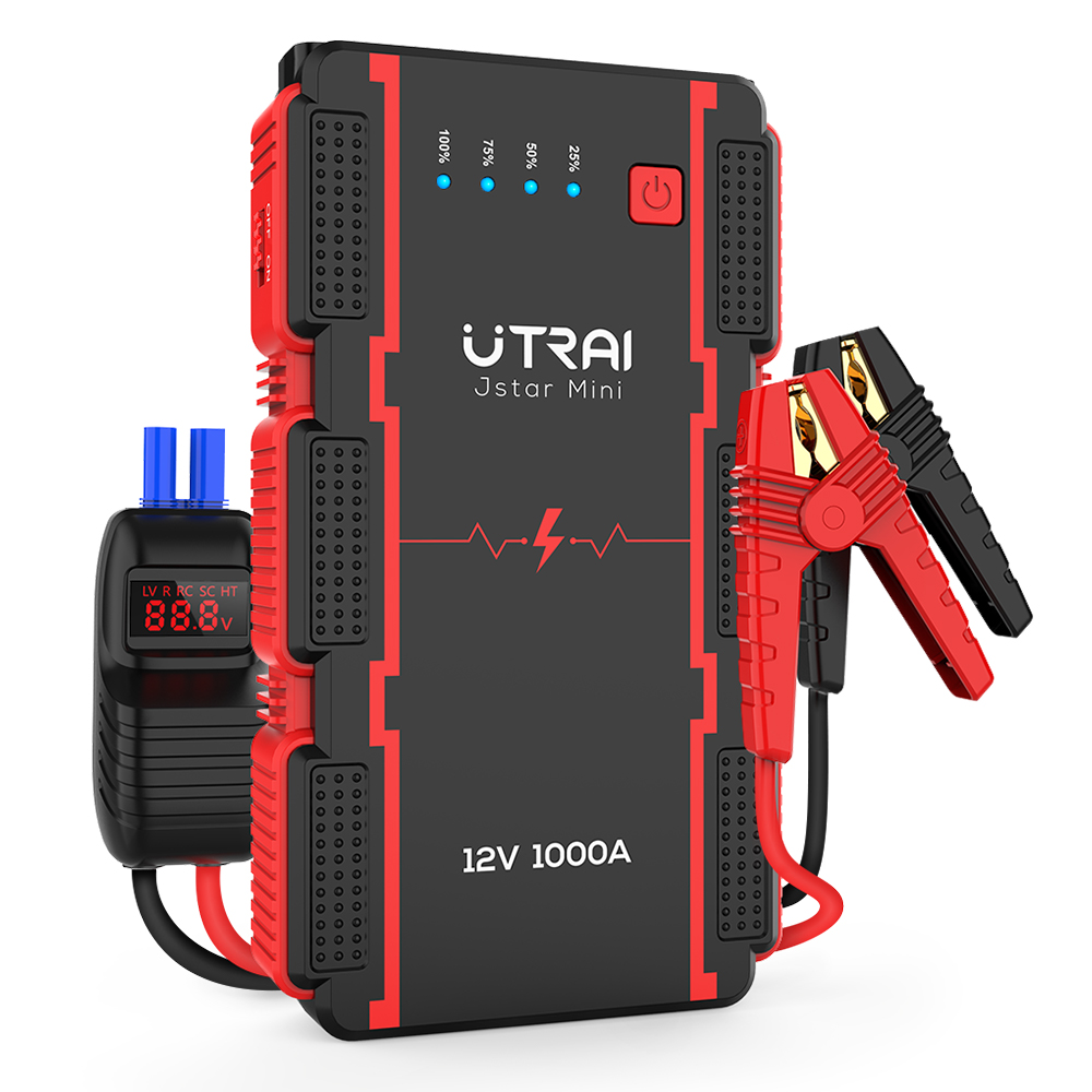 Utrai Jstar Мини Портативный Автомобильный Аккумулятор Booster 13000 мА/ч, 1000A пиковое значение тока авто аварийный инструмент со светодиодной смарт-зажим Jump starter