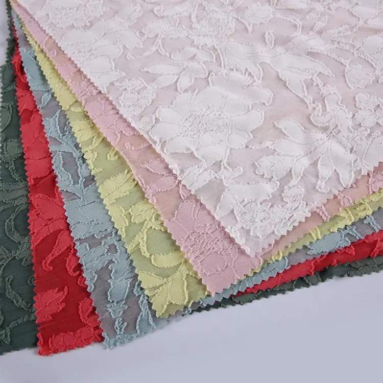 New textiles color custom flower tela poliester jacquard brocade fabric