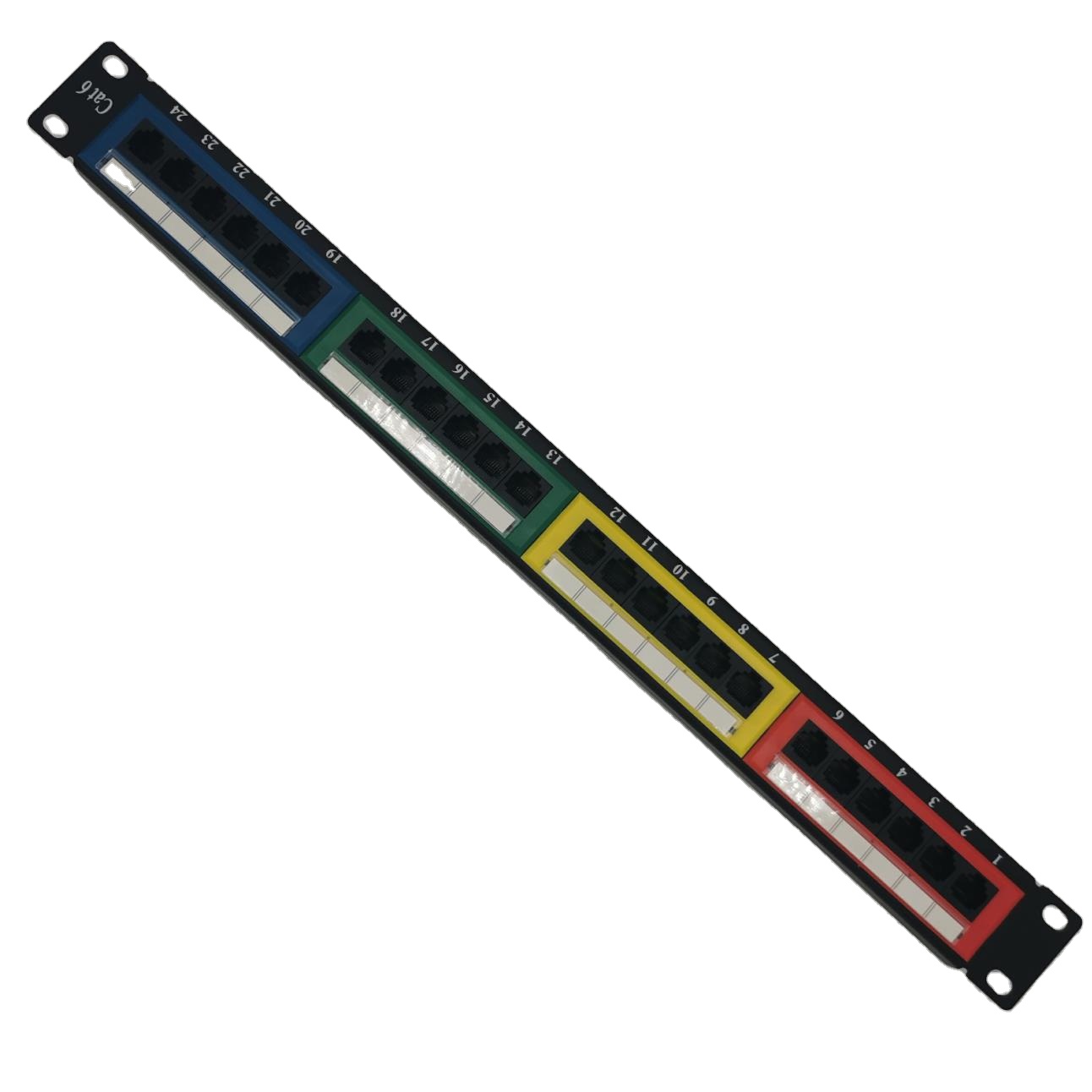 Сетевая патч-панель UTP RJ45 Cat6, 24 порта, совместима с кабельным соединением Cat6, 1U 2U 19"