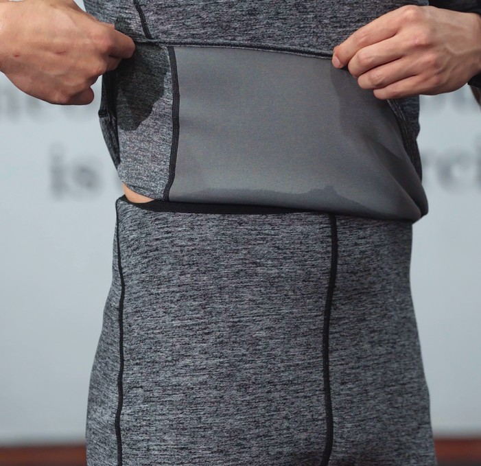 Wholesale neoprene men shaperwear waist trainer sport Sweat short Sleeve Sauna Suit for weight loss