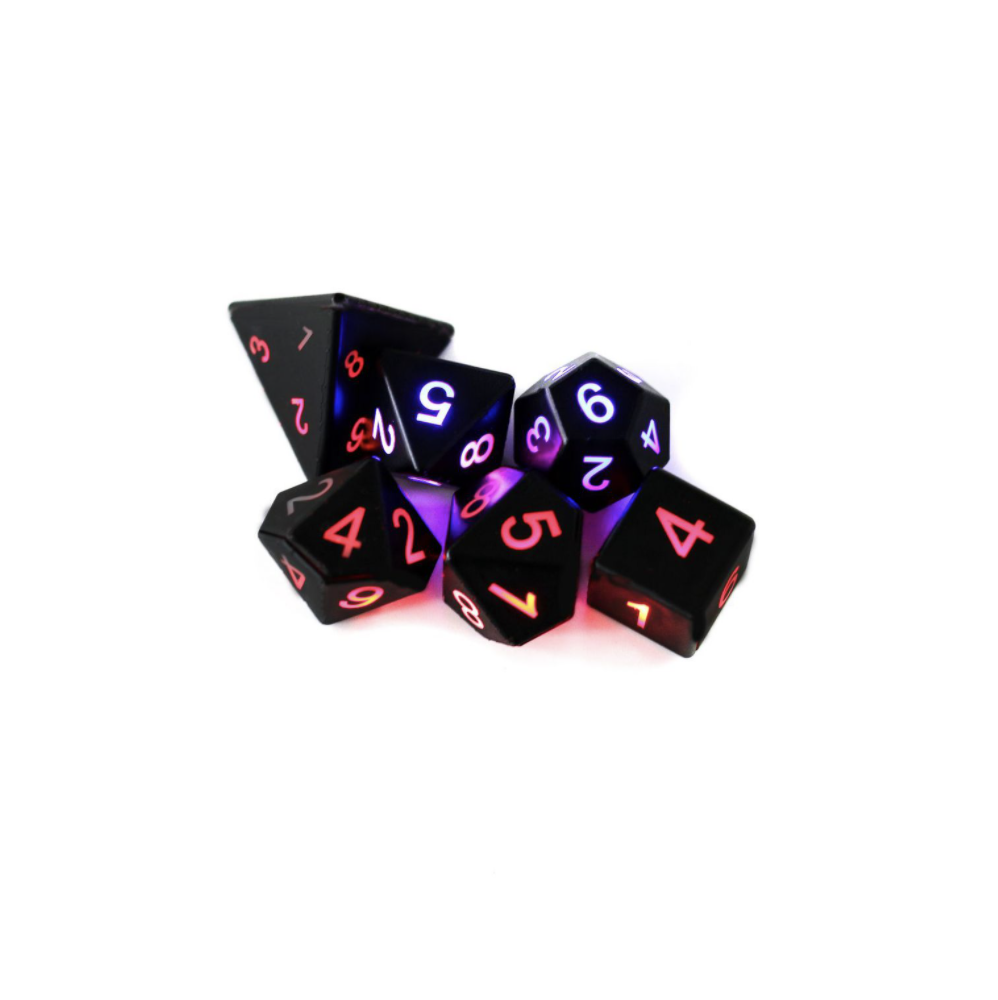 7 шт. в наборе многогранные игральные кости для ролевых игр MTG Game D20 D12 D10 D8 D6 D4 настольные игры блестящие многогранные светодиодные декоративные кости с подсветкой