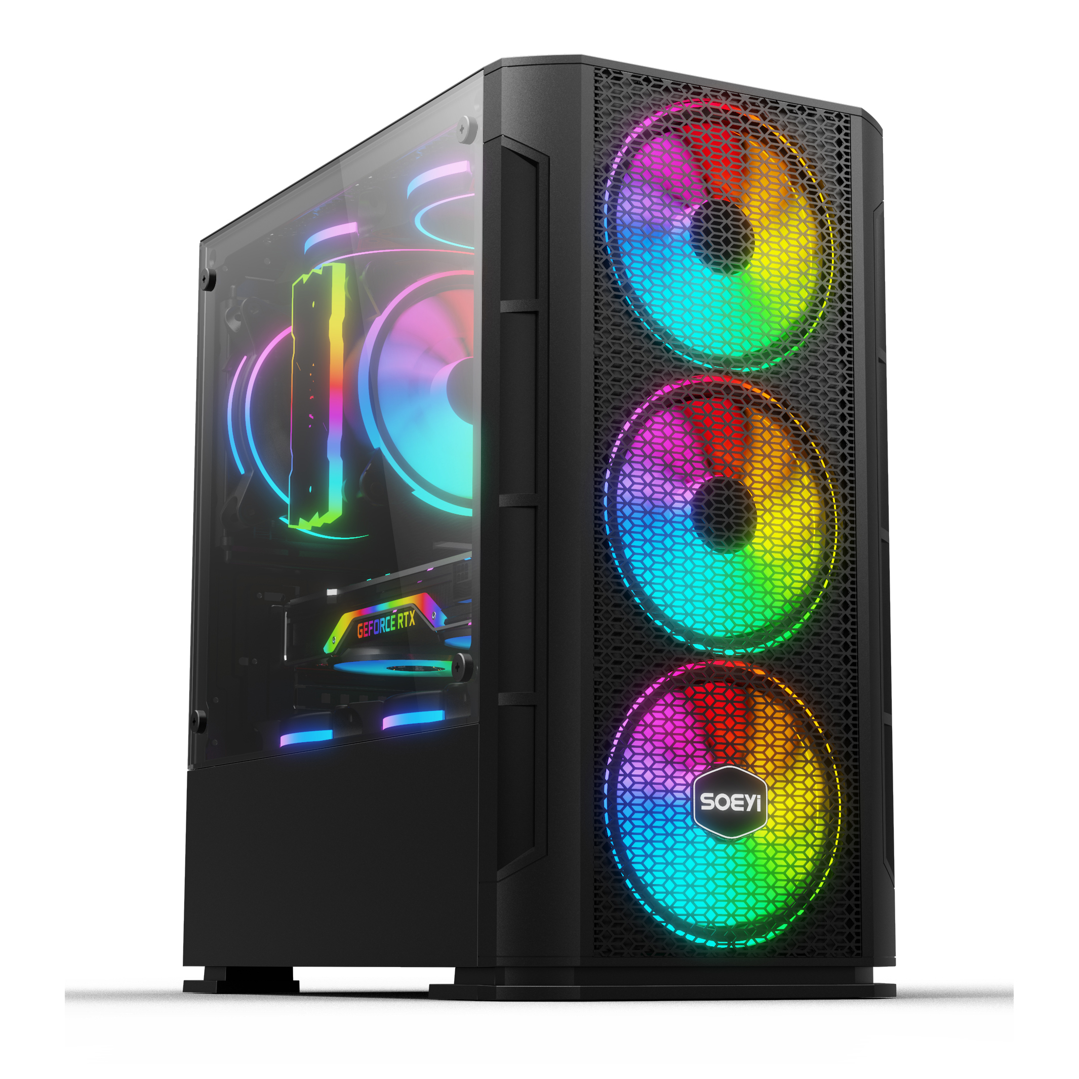 2020 новый дизайн пользовательский микро ATX закаленное стекло RGB игровой компьютер ПК чехол