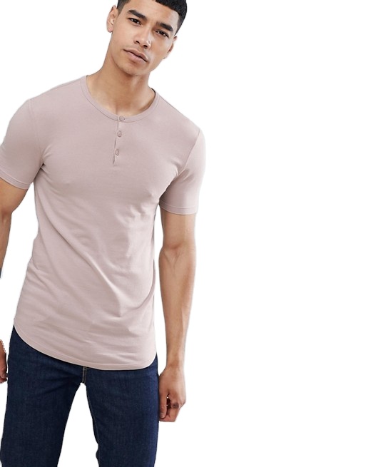 Maxgarment High Quality Create Own Formal T-shirts Design Men's Button Neck Fitted Bamboo T-shirt
