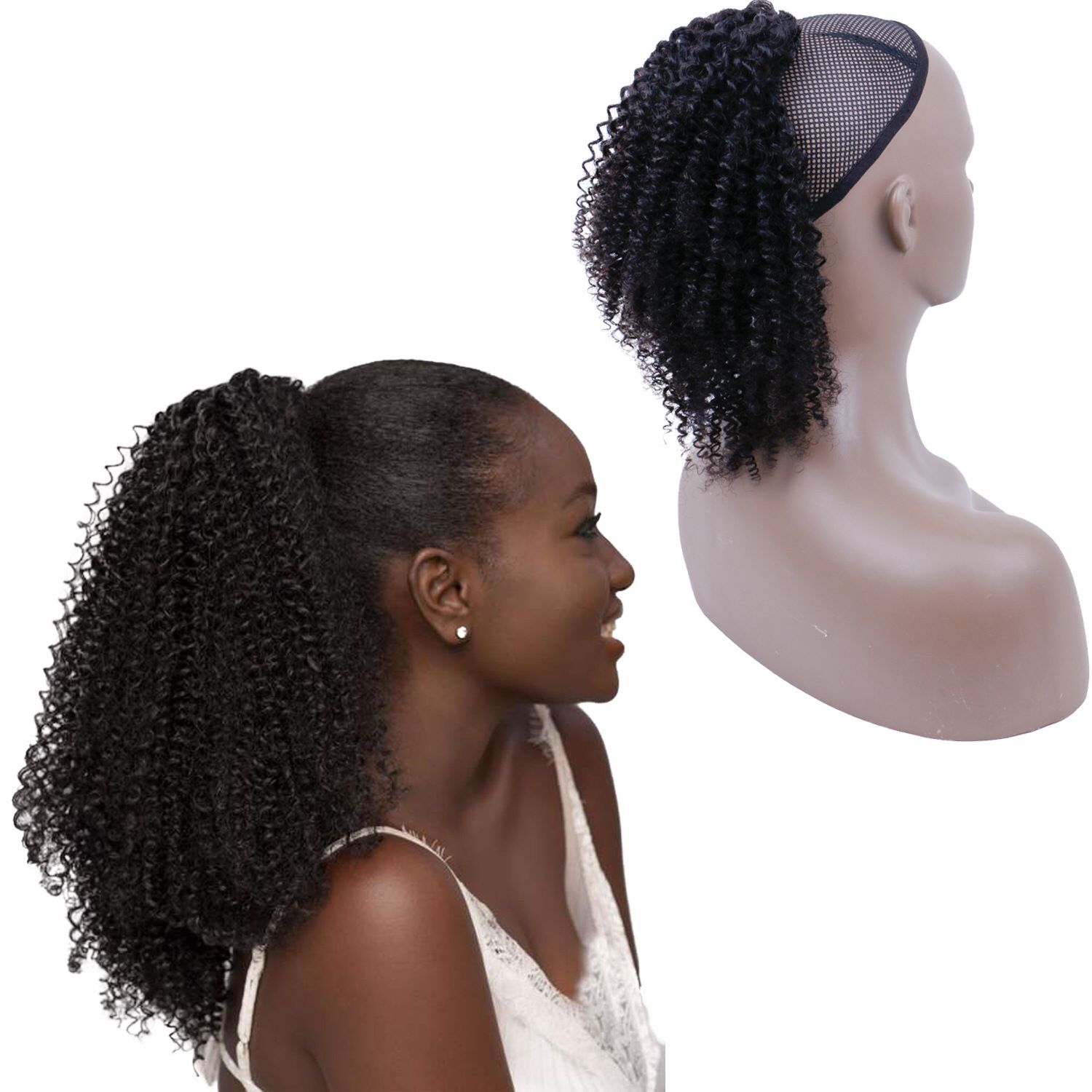 Hot Sale High Quality Kinky Curly Ponytail Hair Extension for Black Women Silk Ponytail Hair Extensions Human Hair