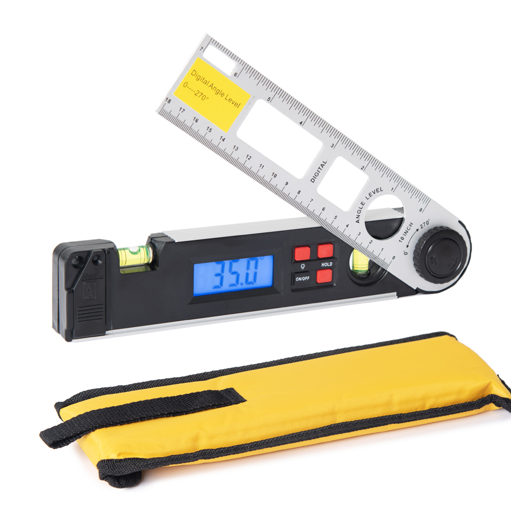 0-270 Precision Degrees Digital Protractor Angle Ruler Miltre Protractor With Double Inclinometer For Spirit Level