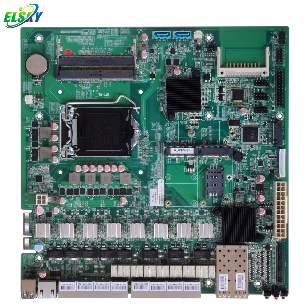 Дешевая материнская плата Intel LGA 1151 Socket Core i3/i5/i7 2 * DDR4 32 Гб RAM VGA Gigabit 6LAN 2SFP брандмауэр для сервера, маршрутизатора, хоста.